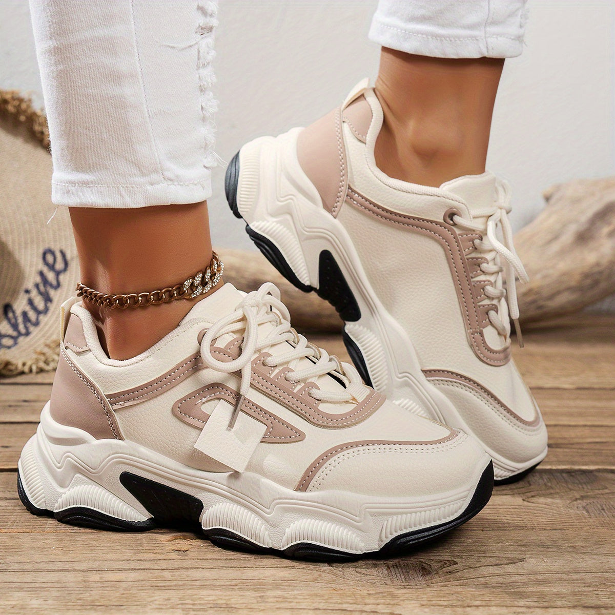 2025 New Arrival Women'S Low Top Round Toe Lace Up Synthetic Casual Sports Shoes, Waterproof Mesh Upper, Rubber Sole, Fabric Insole and Inner Material, with Hand Wash or Professional Dry Clean Operation Instruction, for Sprin