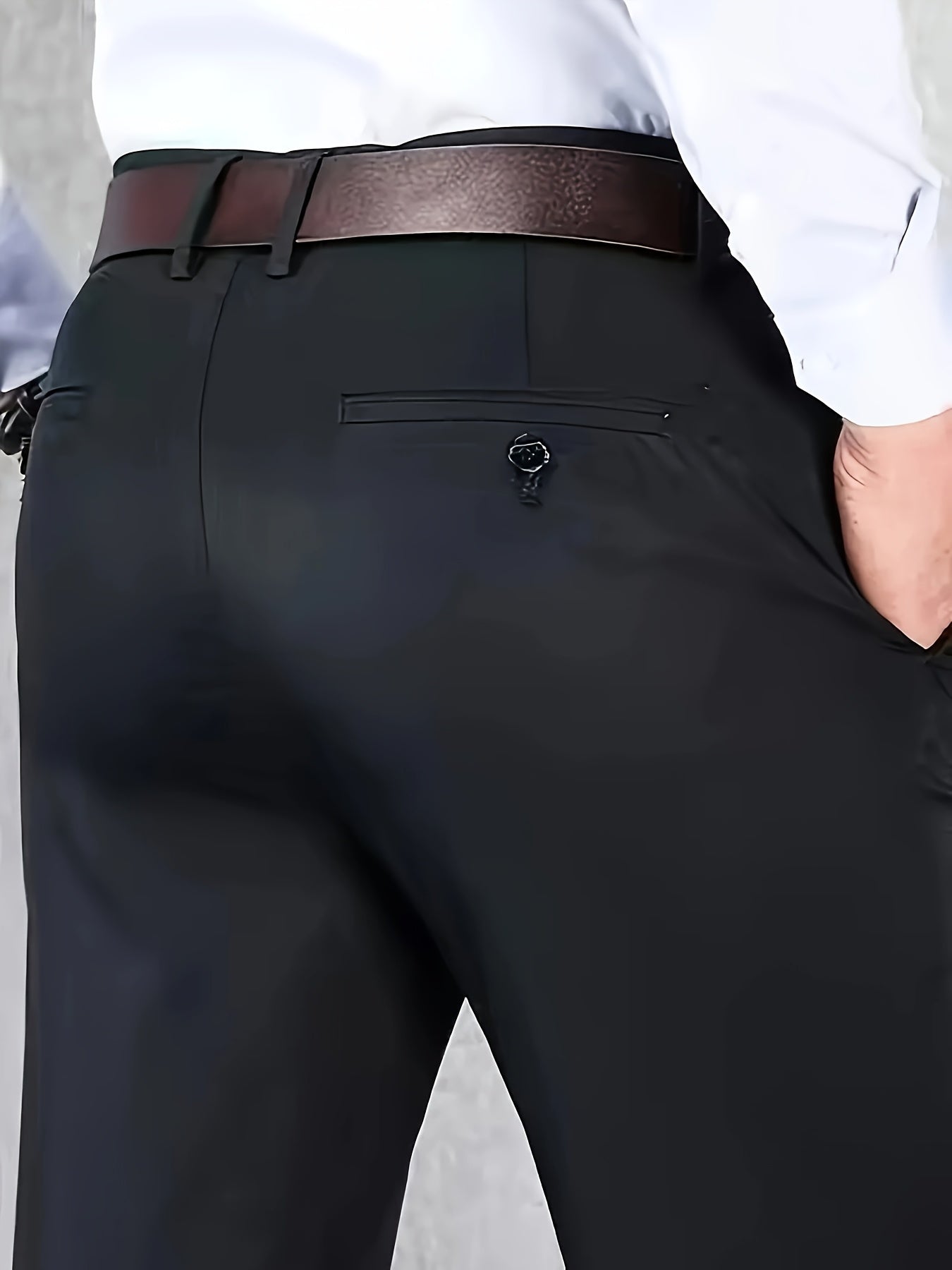 New Casual Formal Pants for Men in Four Seasons, Featuring a Business Style with Trendy Long Trousers. Fashionable And Versatile Men'S Elastic Dress Pants with a Comfortable Classic Design for Casual Wear.