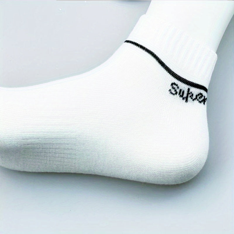 8pcs Men's Low-Cut Socks - Stylish & Comfortable, Breathable Polyester-Spandex Blend, Durable with Easy Care, Hand Washable, Fashionable Striped Design for Outdoor Wear, Novelty Socks