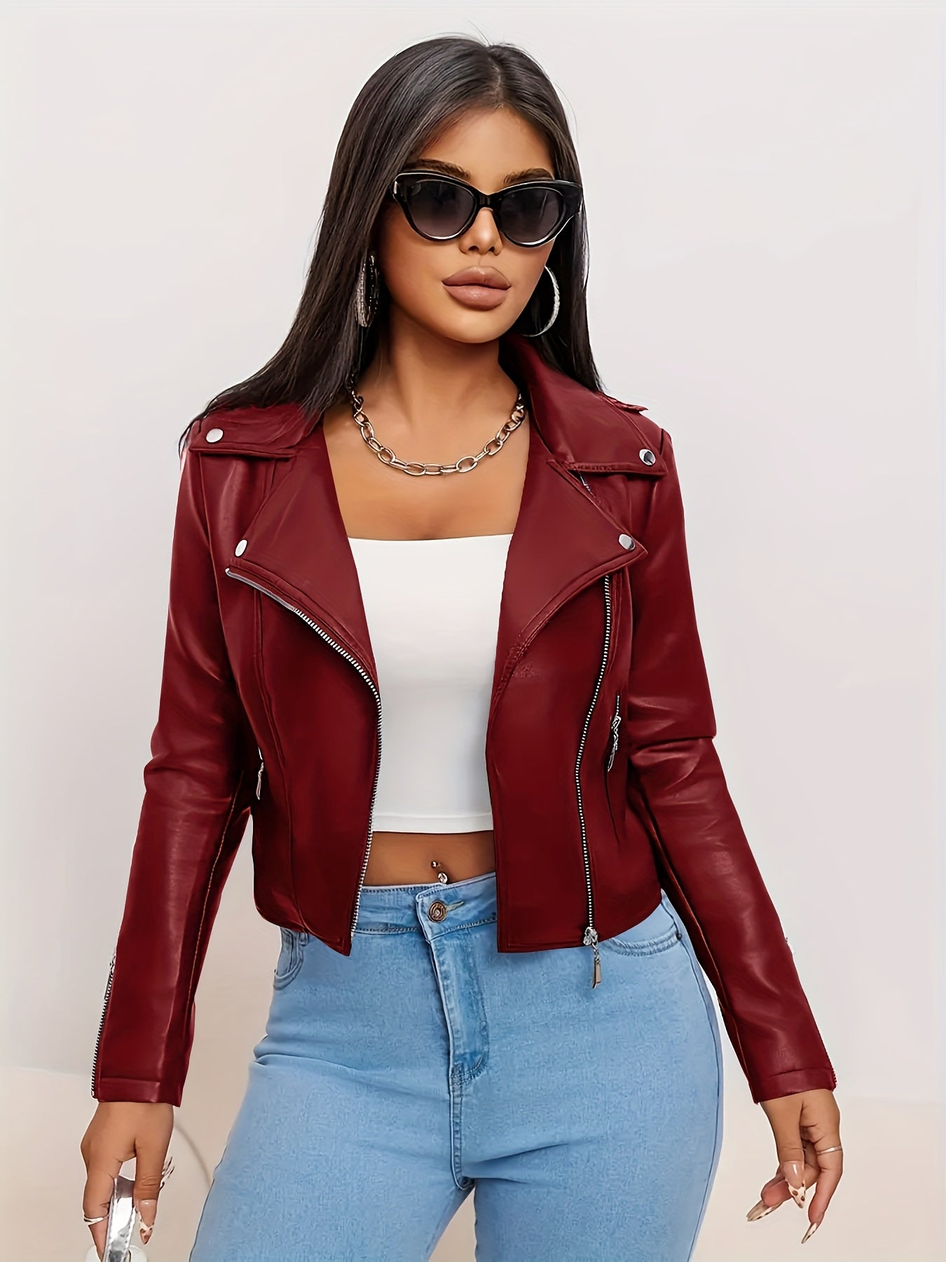 Polyester Sports Square Neck Short Length Long Sleeve Zipper Placket H Fit Conventional Jacket for Spring/Fall
