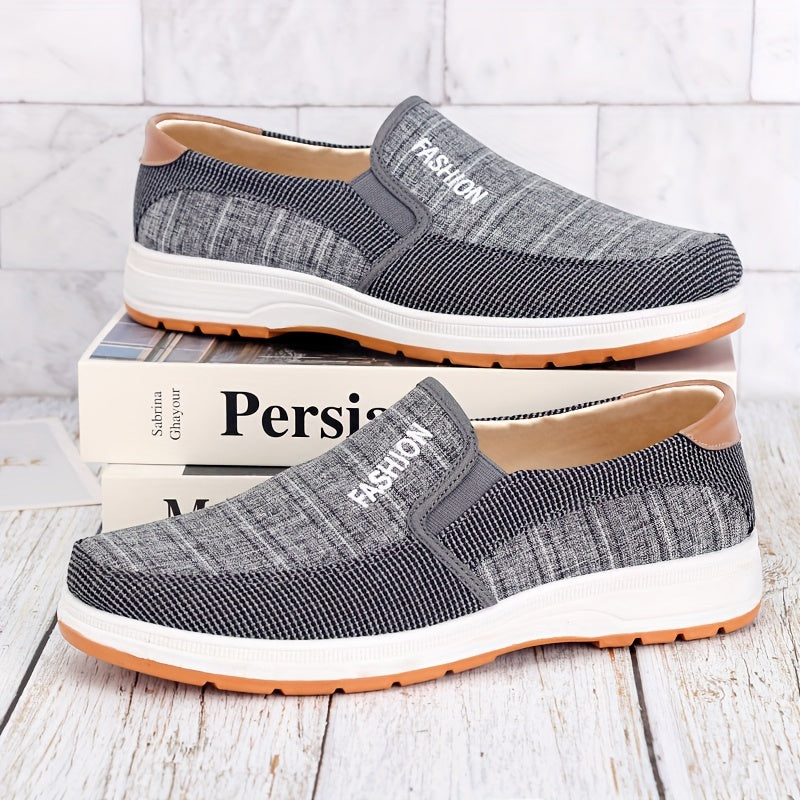 Men's Slip On Low Top Sneakers, All Seasons Outdoor Walking Camping Traveling