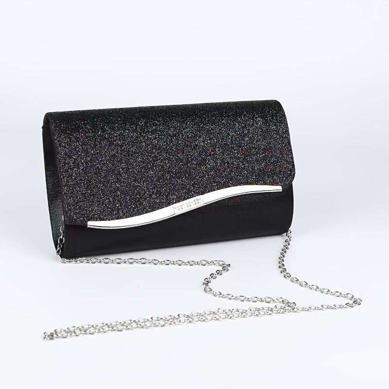 Էլեգանտ կանացի կլաչ, փայլուն փայլերով երեկոյան պայուսակ, հարսանեկան երեկույթի պայուսակ, իդեալական է պարահանդեսների, երեկույթների և հարսանիքների համար՝ շքեղ երեկույթի աքսեսուար