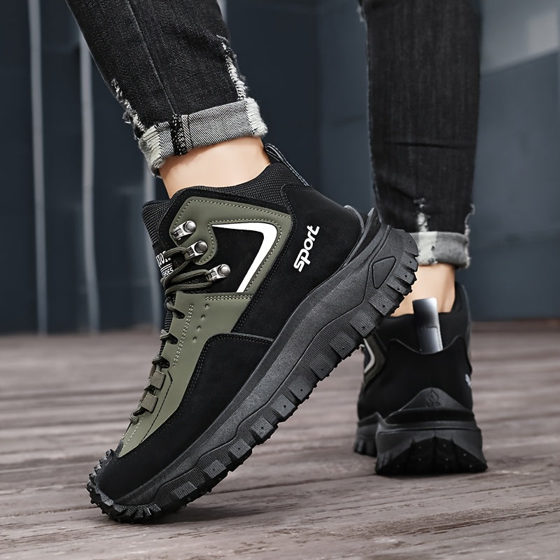 Men's Outdoor Hiking Boots - Breathable PU Upper, Thick Sole, Excellent Traction, Ideal for Mountain Climbing and Trekking | Military Boots | Camping Gear