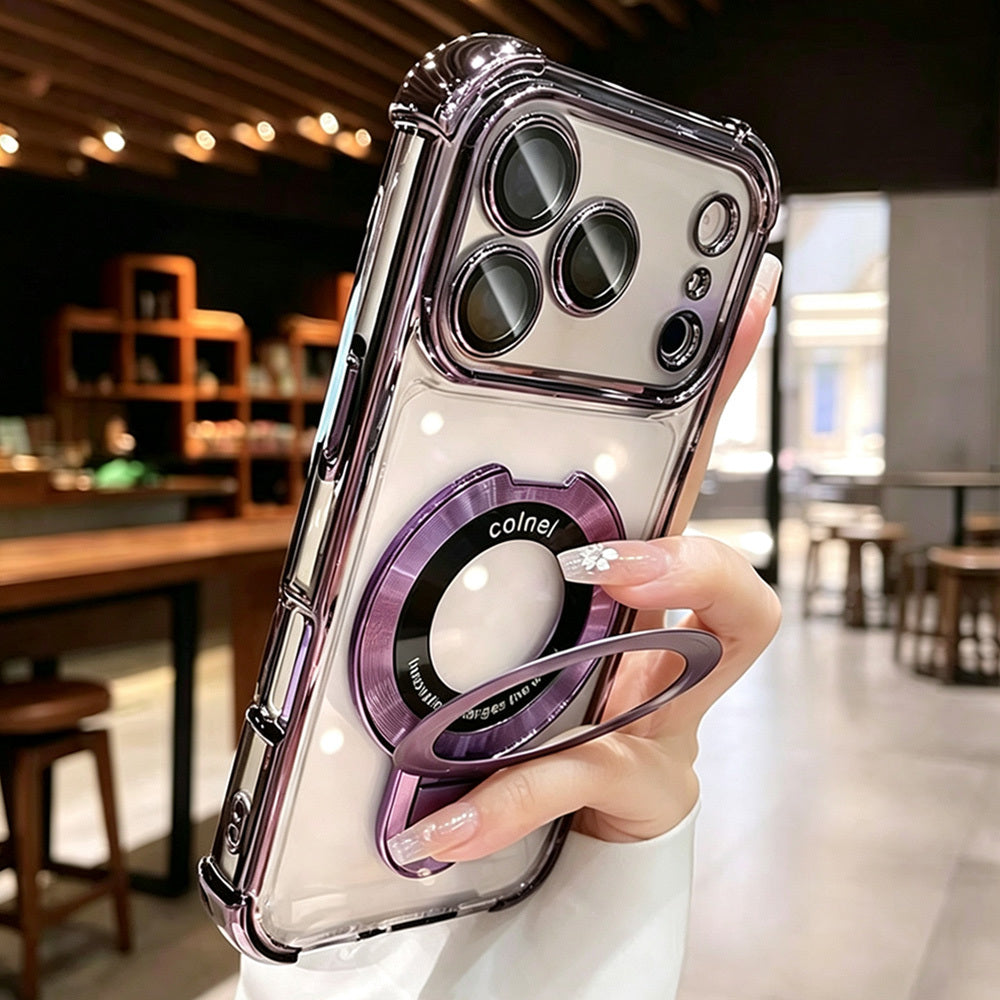 Ultra-Thin Transparent Magnetic Stand Phone Case for iPhone 11-18 Pro