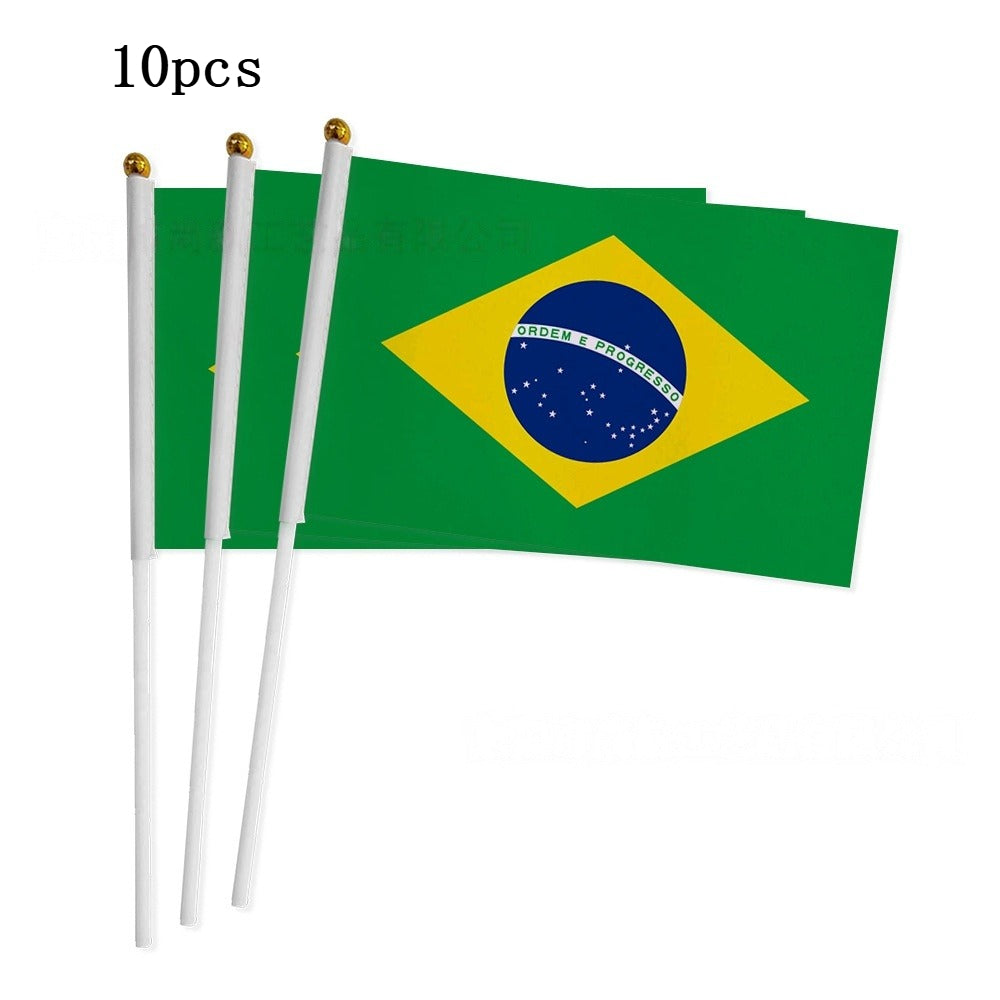 10pcs International Flag Set – Argentina, Brazil, France & More