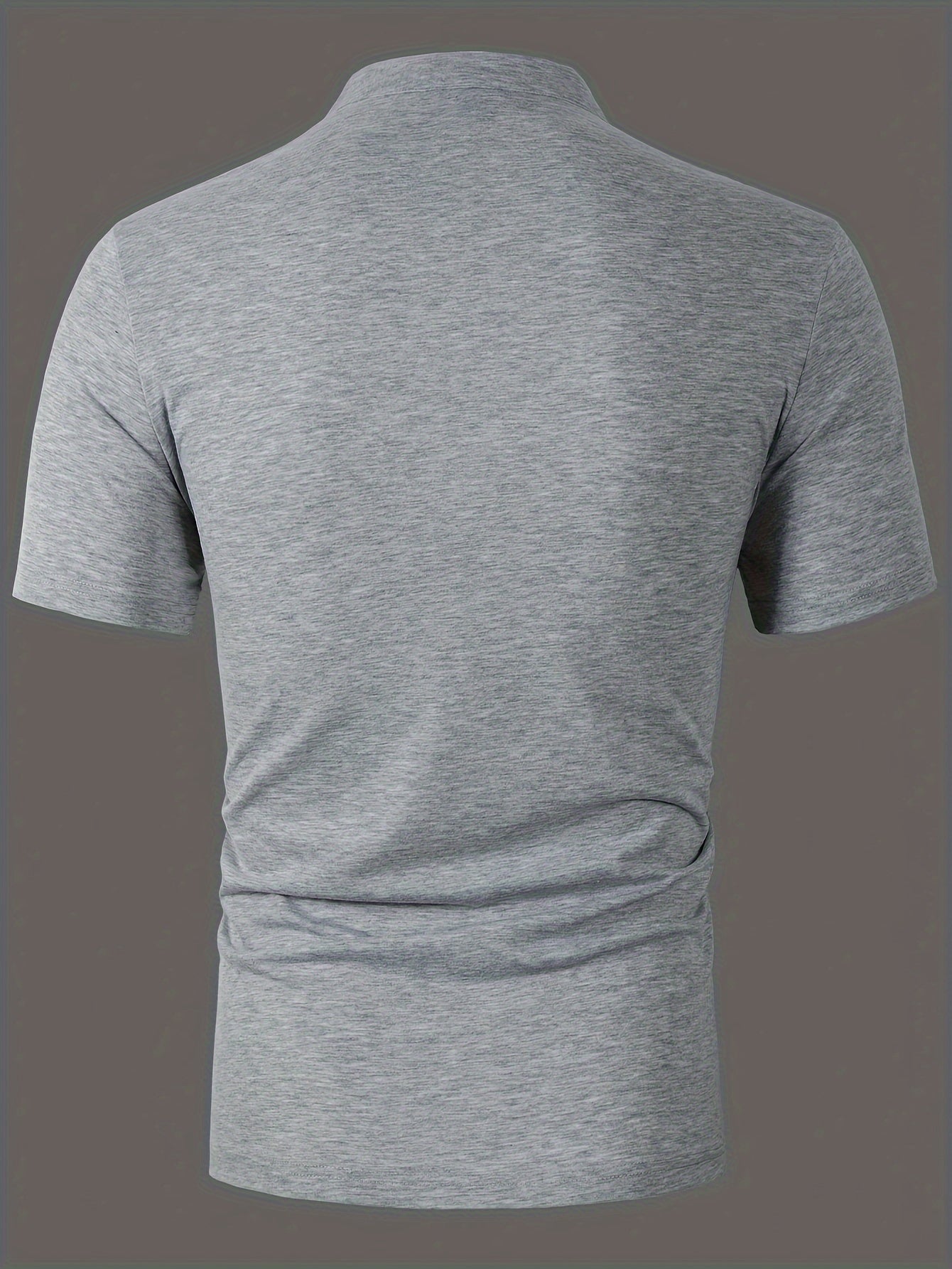 Men's Casual Red Shirt - Short Sleeve, Round Neck with Button Detail, Lightweight Polyester Blend, Ideal for Golf & Casual Attire, Machine Washable
