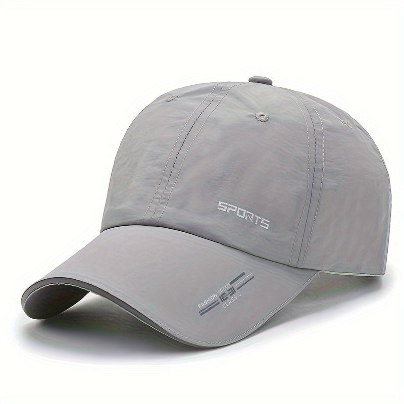 Unisex Polyester Baseball Cap, Quick-Dry Breathable Duck Hat with Reflective Strip, Sun Protection Snap Closure, Hand Wash Only, Stretch Fit for Spring/Summer Outdoor Travel Sports