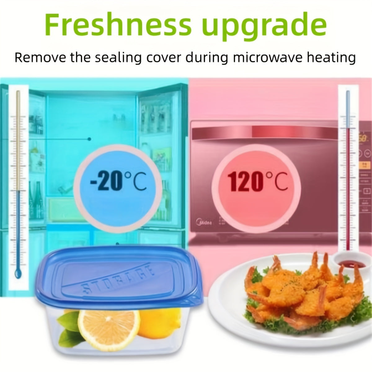 10pcs Clear Plastic Food Storage Containers with Blue Lids - Stackable, Reusable, Perfect for Kitchen Organization - Ideal for Grains, Meats, Fruits, Vegetables - Dishwasher & Microwave Safe