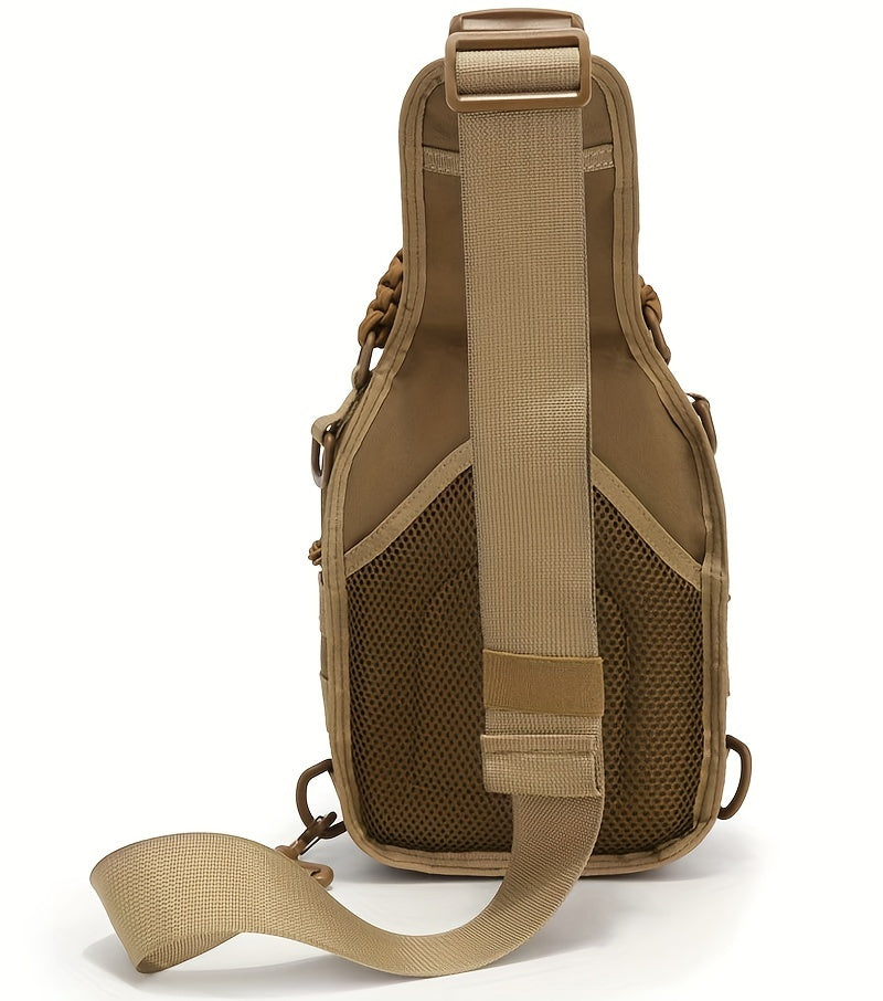 Versatile EDC Crossbody Bag - Lightweight, Multi-Pocket Travel Chest Pack with Zip Closure for Outdoor Adventures