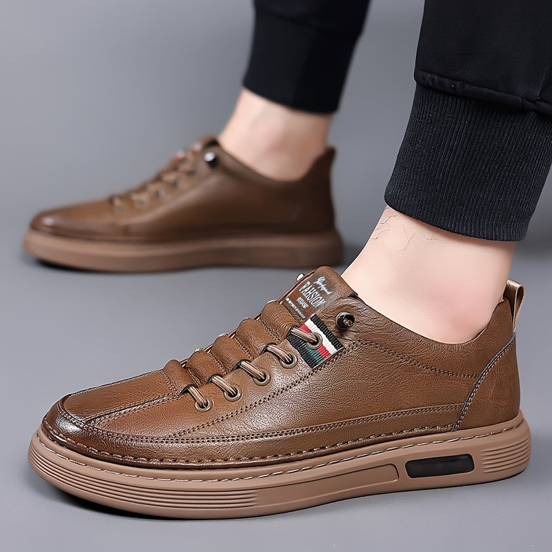 1 Pair Men'S Fashion Sneakers - Casual Street Style All-Season Slip-On Shoes with Geometric Solid Color, Faux Upper, Fabric Lining, PVC Sole, EVA Insole, Round Toe - Versatile for Daily, Party, Vacation