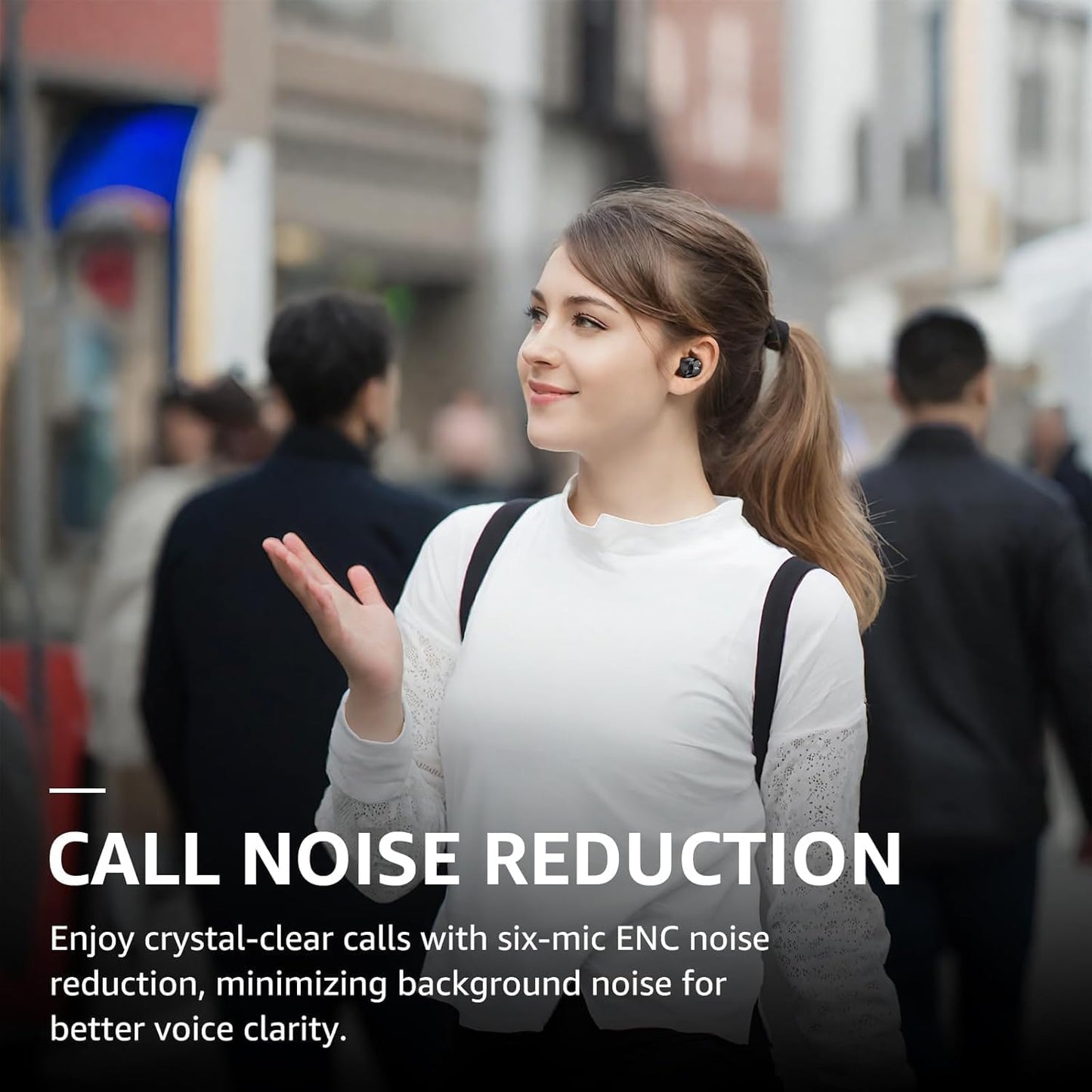 TOZO Hybrid Active Noise Cancelling Wireless Earbuds, 6 Mics ENC Clear Call, IPX8 Waterproof, in Ear Bluetooth 5.3 Headphones Stereo Bass Ear Buds 59H Playtime with LED Display 32 Eqs via APP