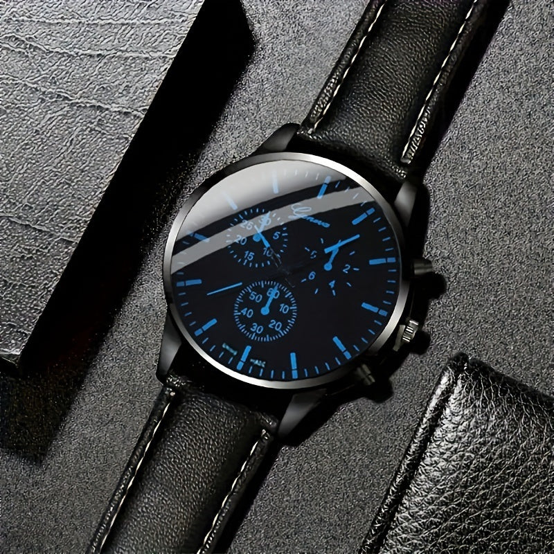 5pcs men&women's Watch Set: Stylish Casual Quartz Wristwatch, Necklace, Bracelet, Ring, and Wallet, Suitable for Women&women