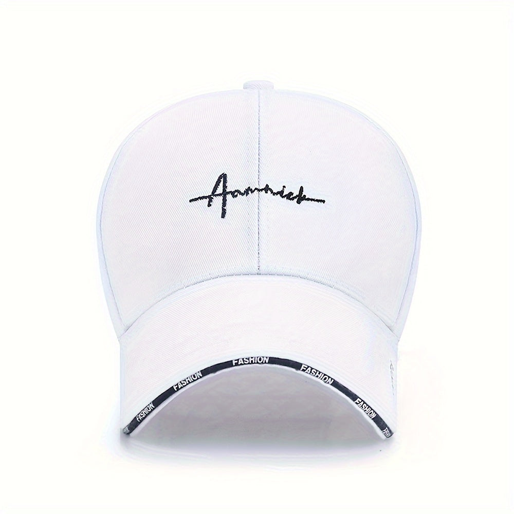 Simple Letter Embroidery Baseball Cap Hip Hop Solid Color Sports Hat Lightweight Adjustable Dad Hat For Women Men