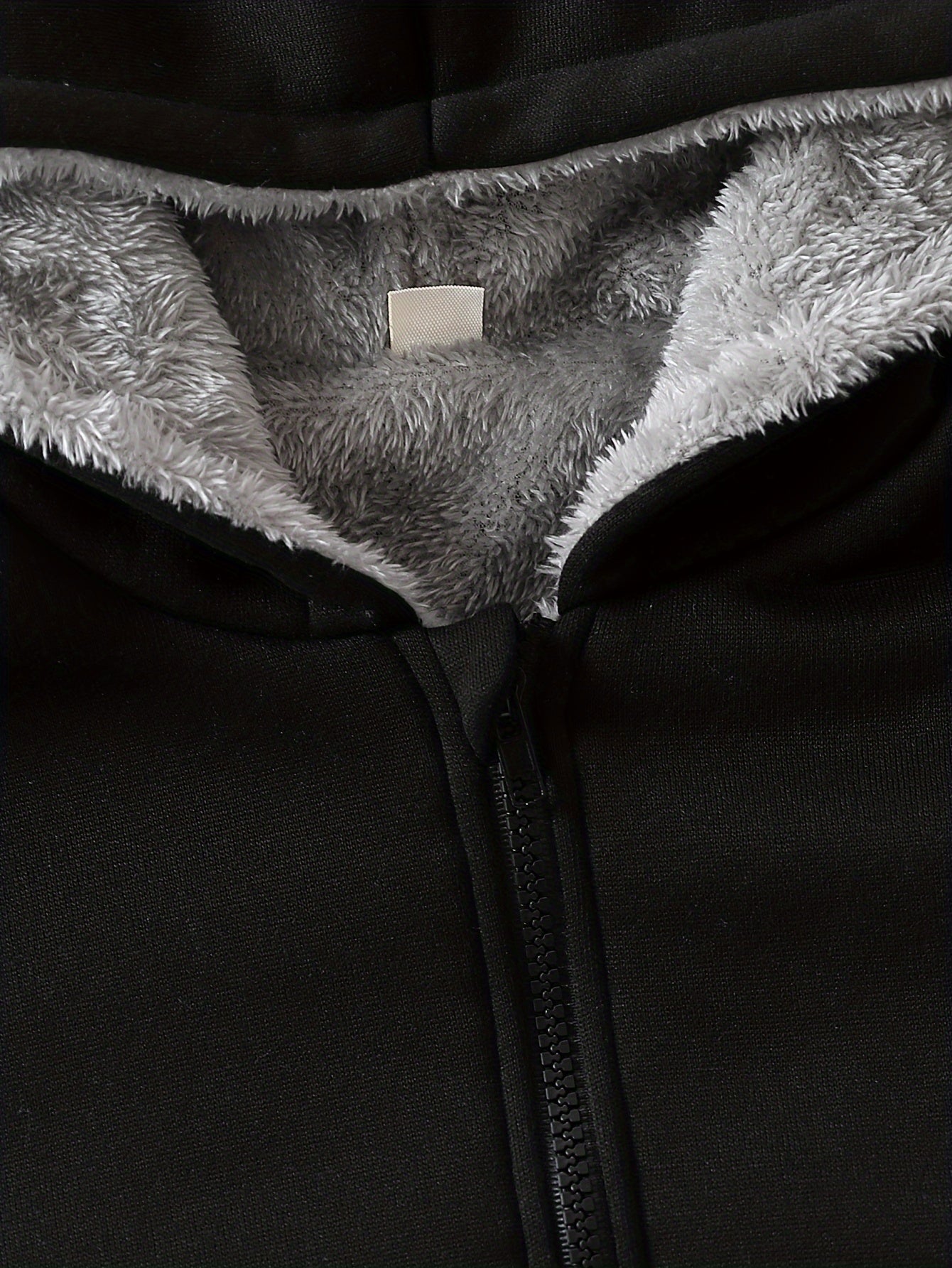 1pc Boys Stylish Color Block Fleece Lining Hooded Jacket, Long Sleeve Zip Up Jacket, Kids Clothes Outdoor