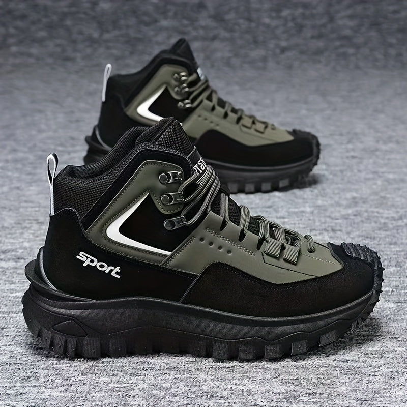 Men's Outdoor Hiking Boots - Breathable PU Upper, Thick Sole, Excellent Traction, Ideal for Mountain Climbing and Trekking | Military Boots | Camping Gear