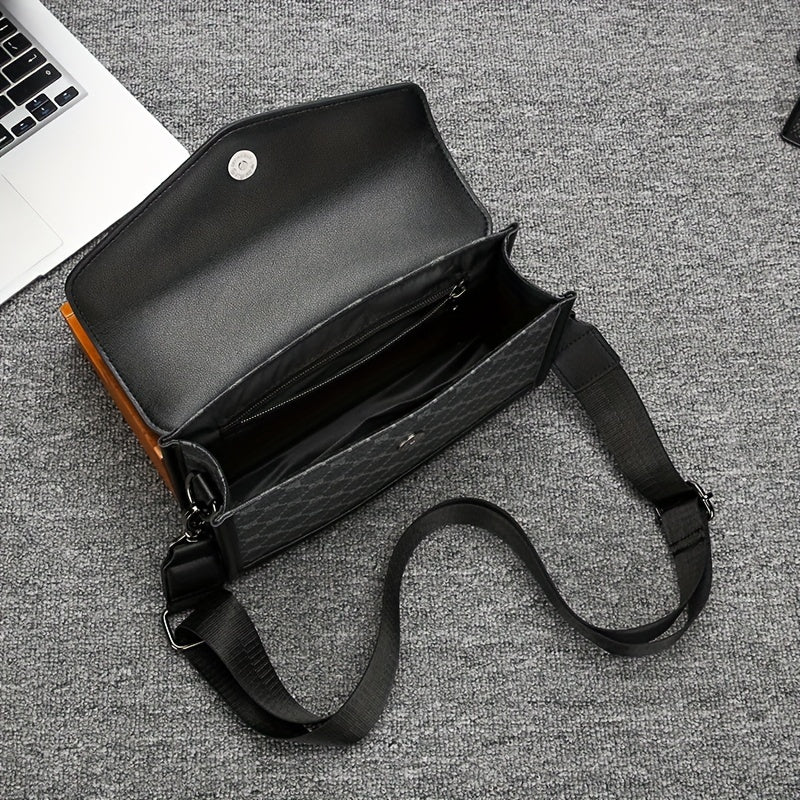 Autumn and Winter New Casual Shoulder Crossbody Bag, Men's Daily Travel Backpack, Flip-Top Casual Phone Storage Pouch