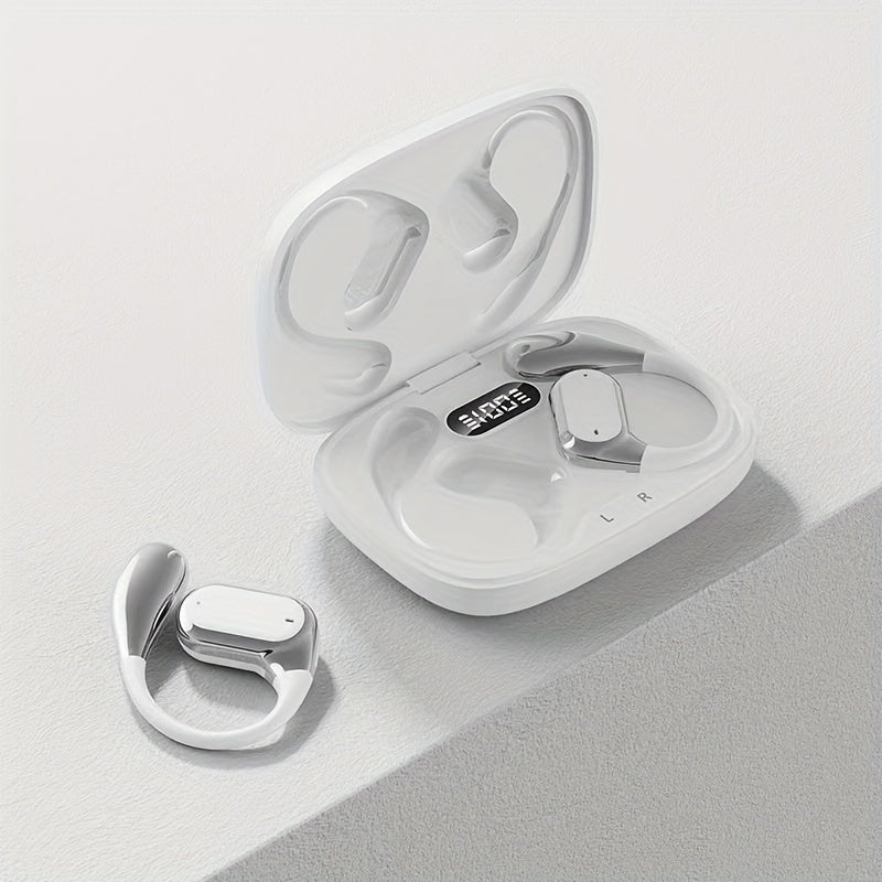SENBOWE Wireless Earbuds with Digital Display Charging Case - Touch Control, Condenser Mic, Non-Waterproof, Open-Back Design, USB Charging, Type-C, for Gaming & Cellphones, Adult - Plastic Material