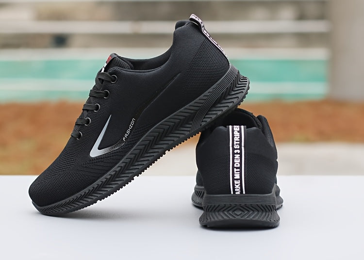 Men's Breathable Mesh Running Shoes - Lightweight, Non-Slip Casual Sneakers with "BEST PARENTS NO.2.54cm Design, Low-Top Lace-Up Sneakers for All Seasons