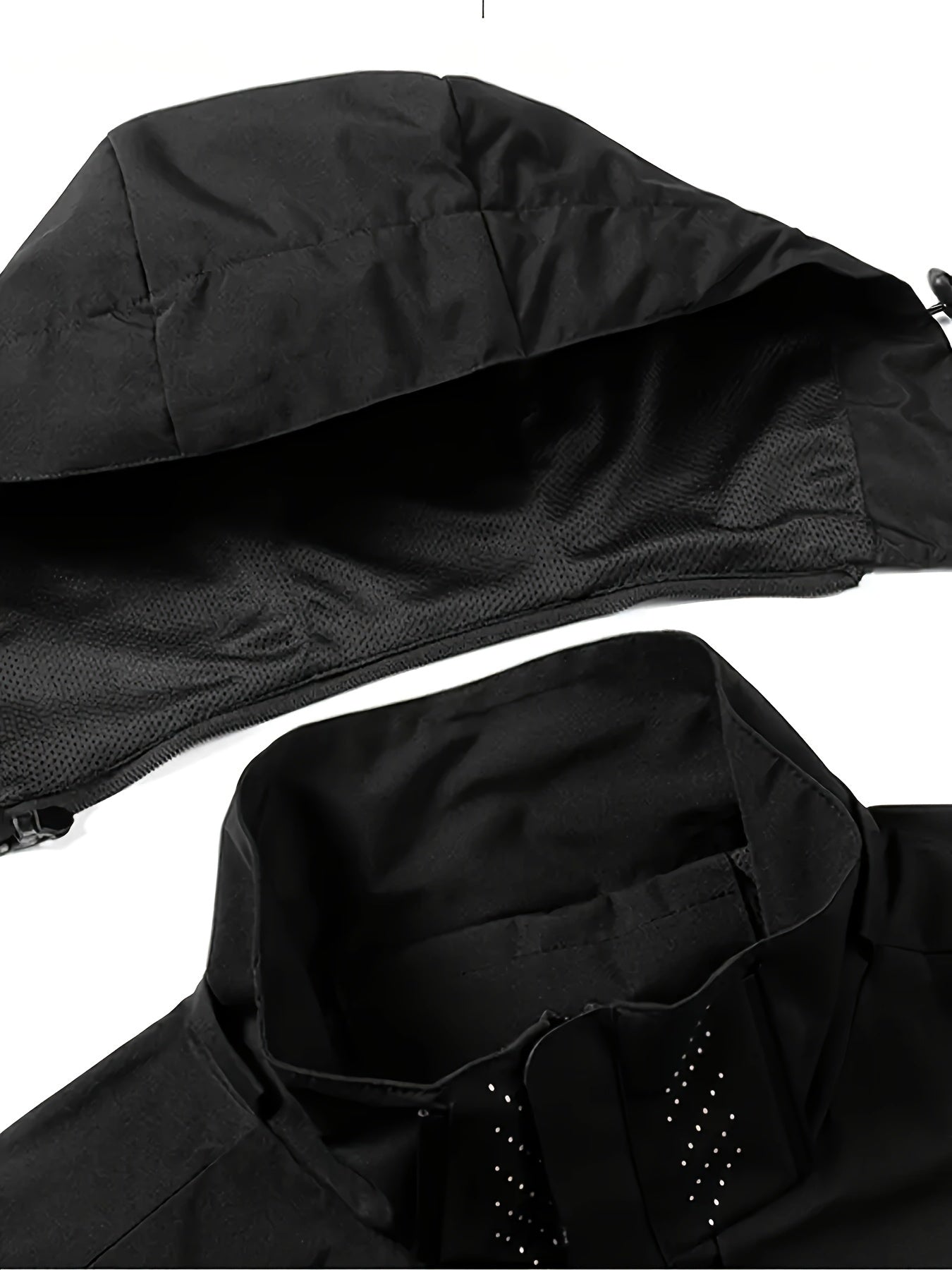 Men's Hooded Casual Windbreaker Jacket - 100% Polyester, Non-Stretch Woven Fabric, Long Sleeve, Regular Length, Alphabet Pattern, Zippered Pockets, Detachable Hood - All-Season Outdoor Lightweight Coat