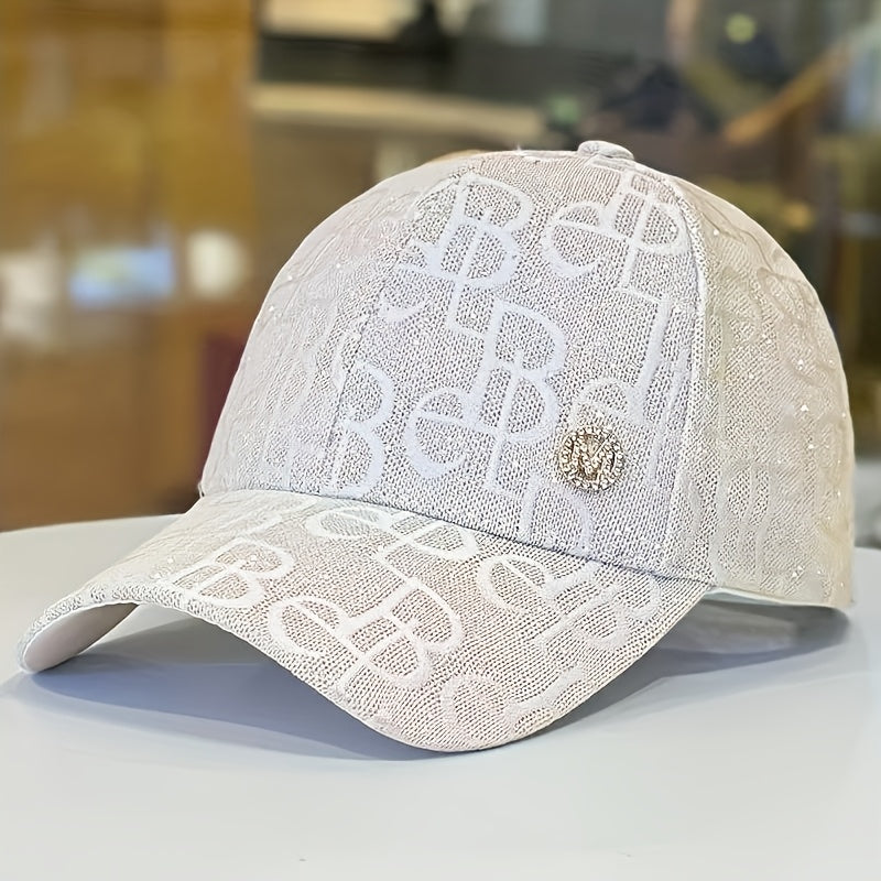 Women's Lightweight Adjustable Baseball Cap with Embroidered Design