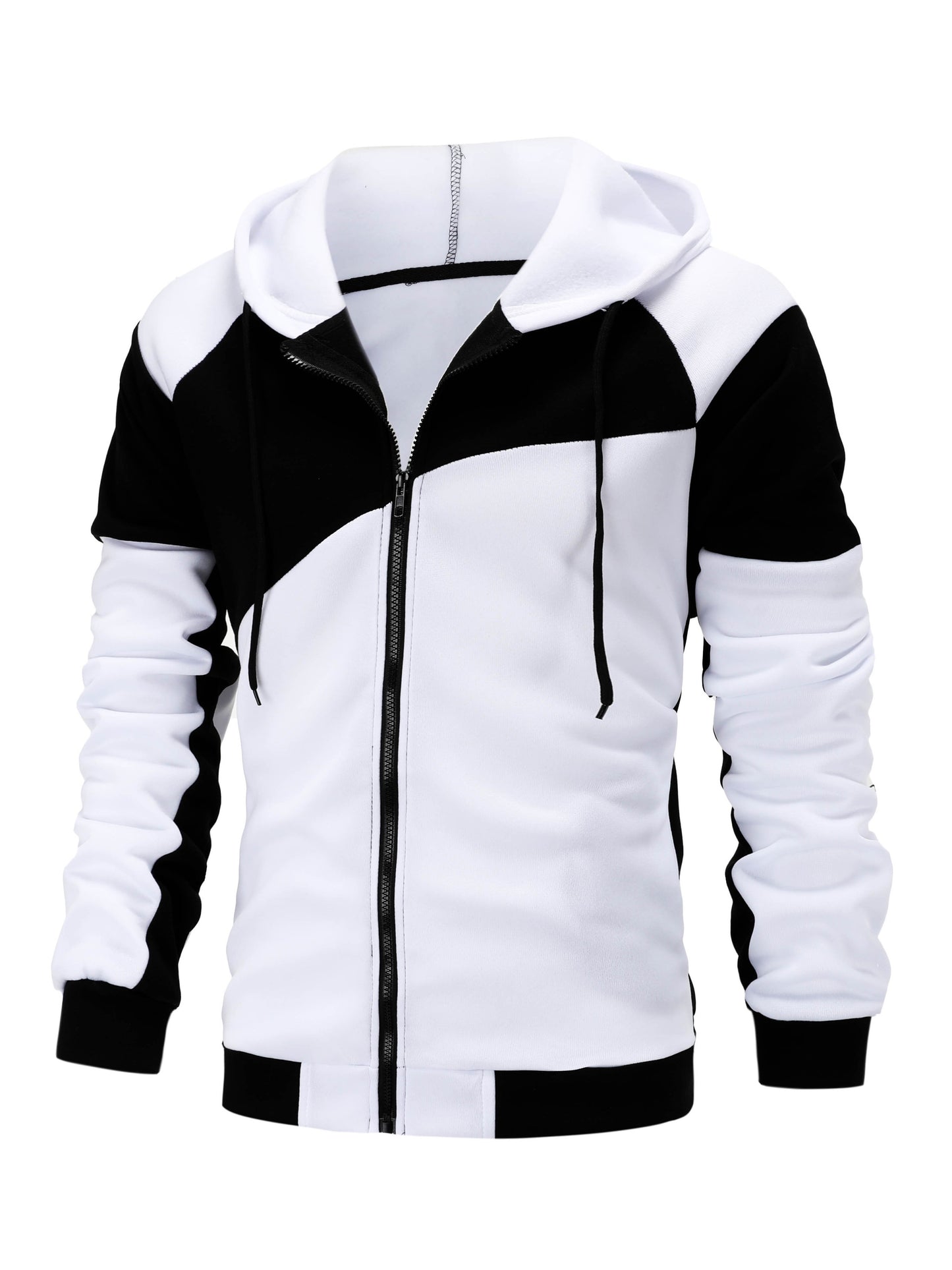 New Autumn and Winter Men's Zipper Design Hoodie Suit Fleece Hoodie Men's Casual Sports Suit