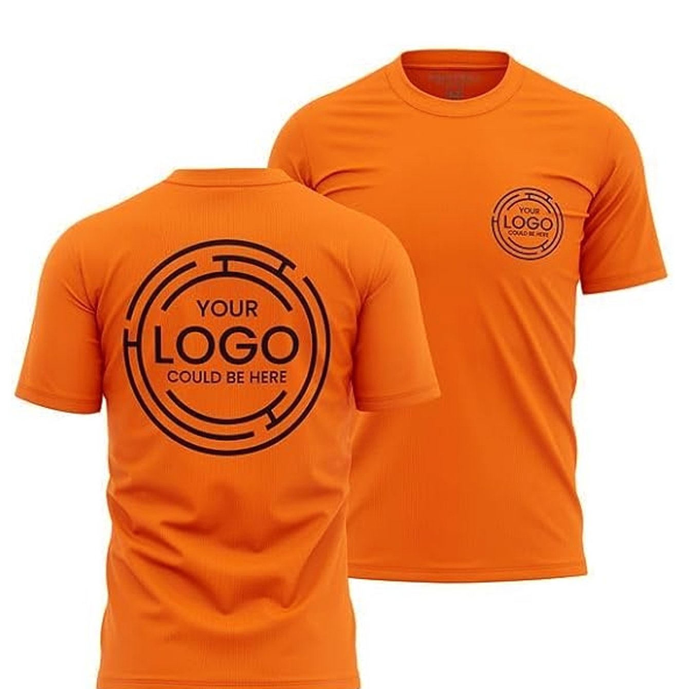 2pcs Men's Quick-Dry T-Shirts - Moisture-Wicking Breathable Gym Shirts with Custom Logo Print, Regular Fit Round Neck for Workout Casual Wear, Workout Shirts, Durable Sportswear