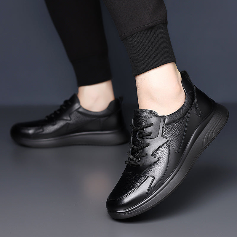 Men'S Casual Shoes | Winter Fleece Lined, Comfortable Soft Sole, Durable Outsole | Versatile for Daily Work and Casual Activities, Low Top, Lace Closure, Genuine Faux Leather Upper