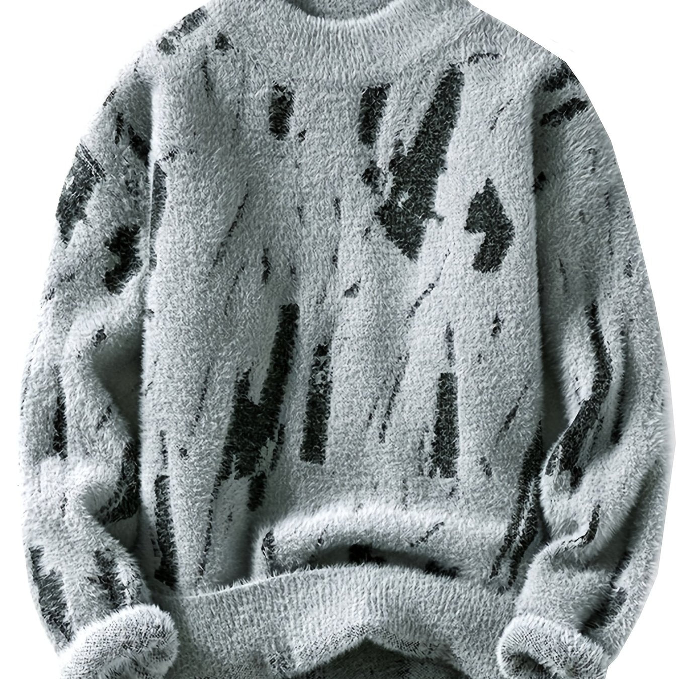 Տղամարդու փափուկ տրիկոտաժե սվիտեր | Կլոր օձիք, հաստ, տաք, առօրյա ոճ, գունային բլոկներով նախշ, աշուն/ձմեռ սեզոն, սովորական չափսի դեռահասների համար