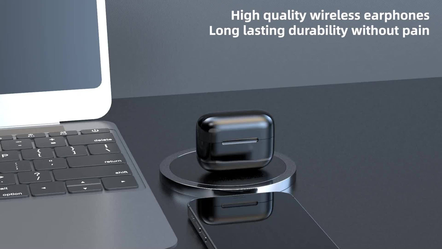 Wireless Earbuds with Volume Control, Semi-Open Design, High-Fidelity Sound, ENC Noise Cancellation, Long Battery Life, Rechargeable Lithium Polymer Battery, Compatible with iPhone, Samsung, Android, for Adult, Birthday, East