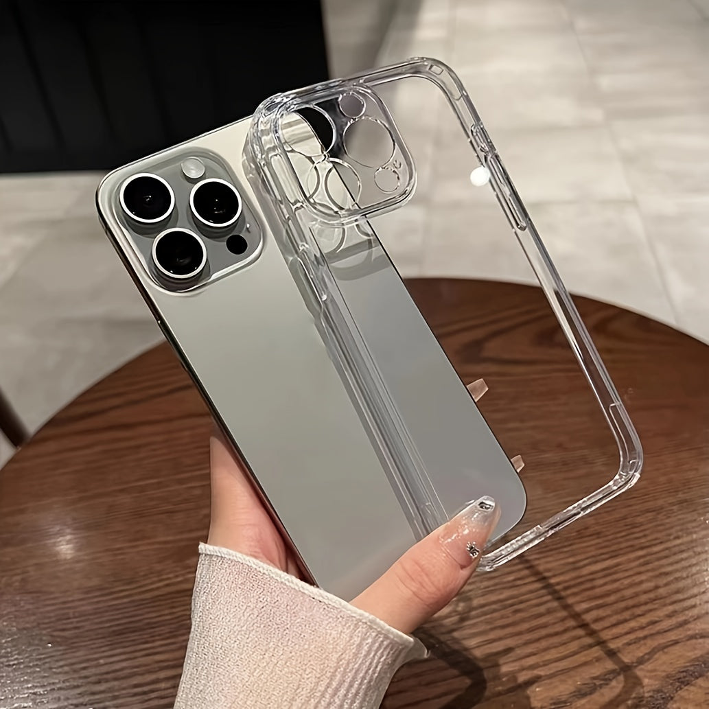 Simple Transparent TPU Phone Case Suitable for iPhone 16 16pro 16proMax 15 15Pro 15ProMax 14 14Pro 14ProMax 13 13Pro 13ProMax 12 12Pro 12ProMax 11 11 Pro 11ProMax All Inclusive Lens Protection Case
