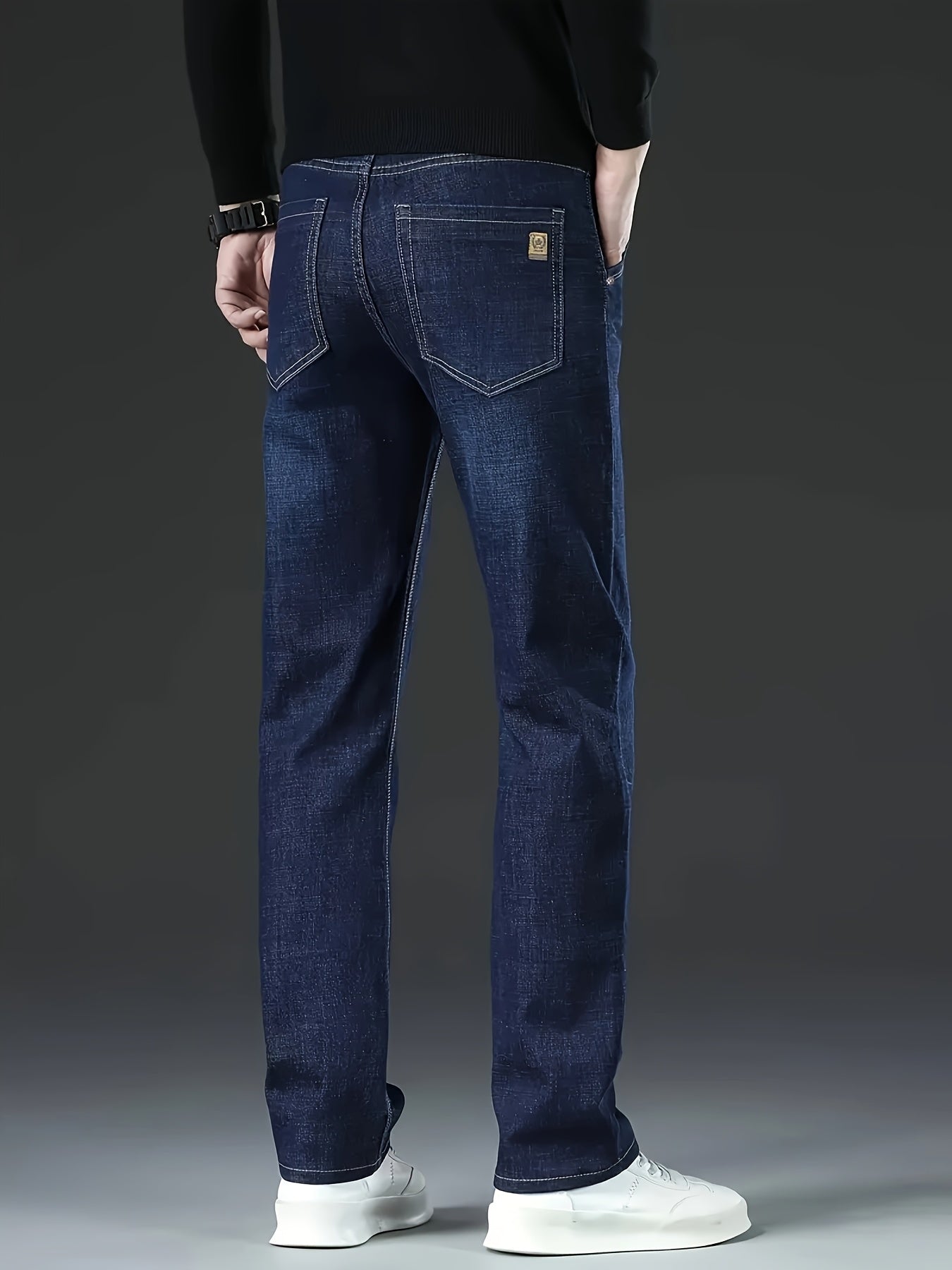 Four Seasons Regular Men's Jeans New Business Trendy Straight Jeans Fashionable Versatile Men's Elastic Jeans Very Suitable for Daily Outdoor Casual Wear Comfortable Classic Design