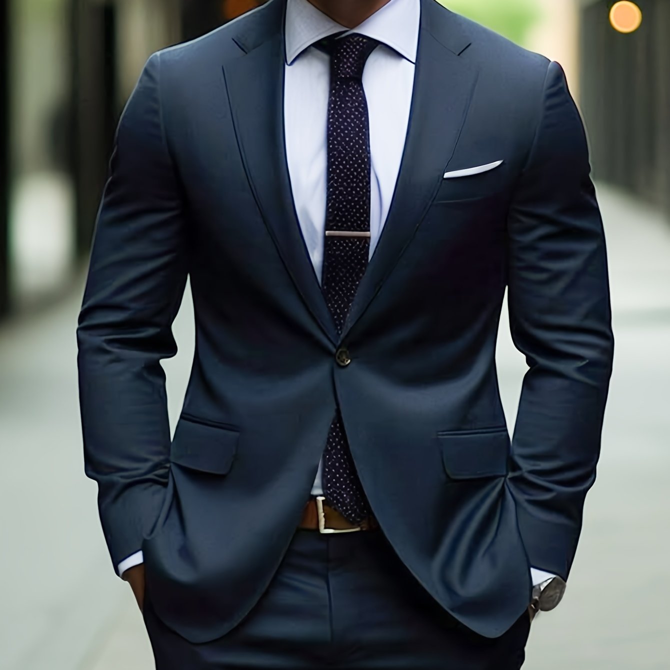 Men's Two-Piece Suit in Solid Color with Sealed Pockets, Regular Fit Suit Trousers, Elegant and Classic, Suitable for Business and Wedding Parties