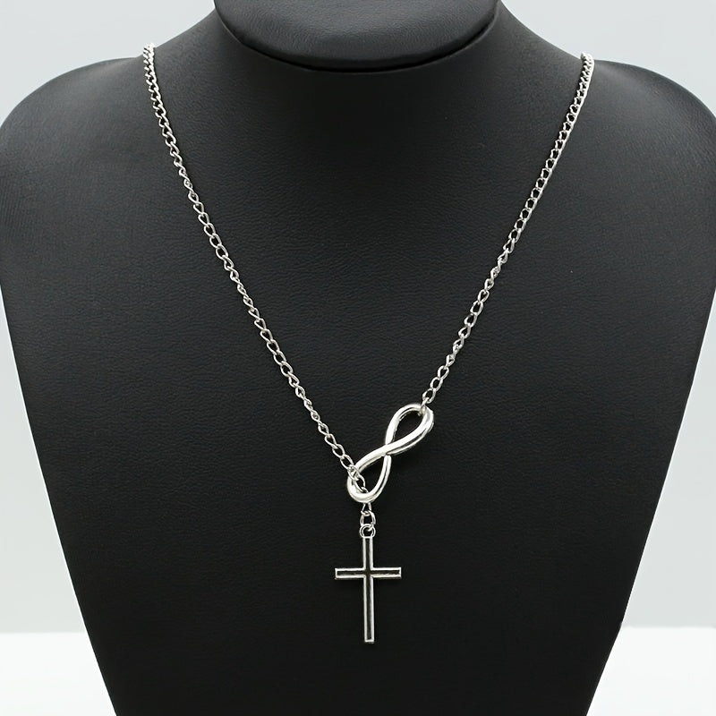 Մինիմալիստական Lucky 8 նիշանոց Cross Short Necklace Jewelry