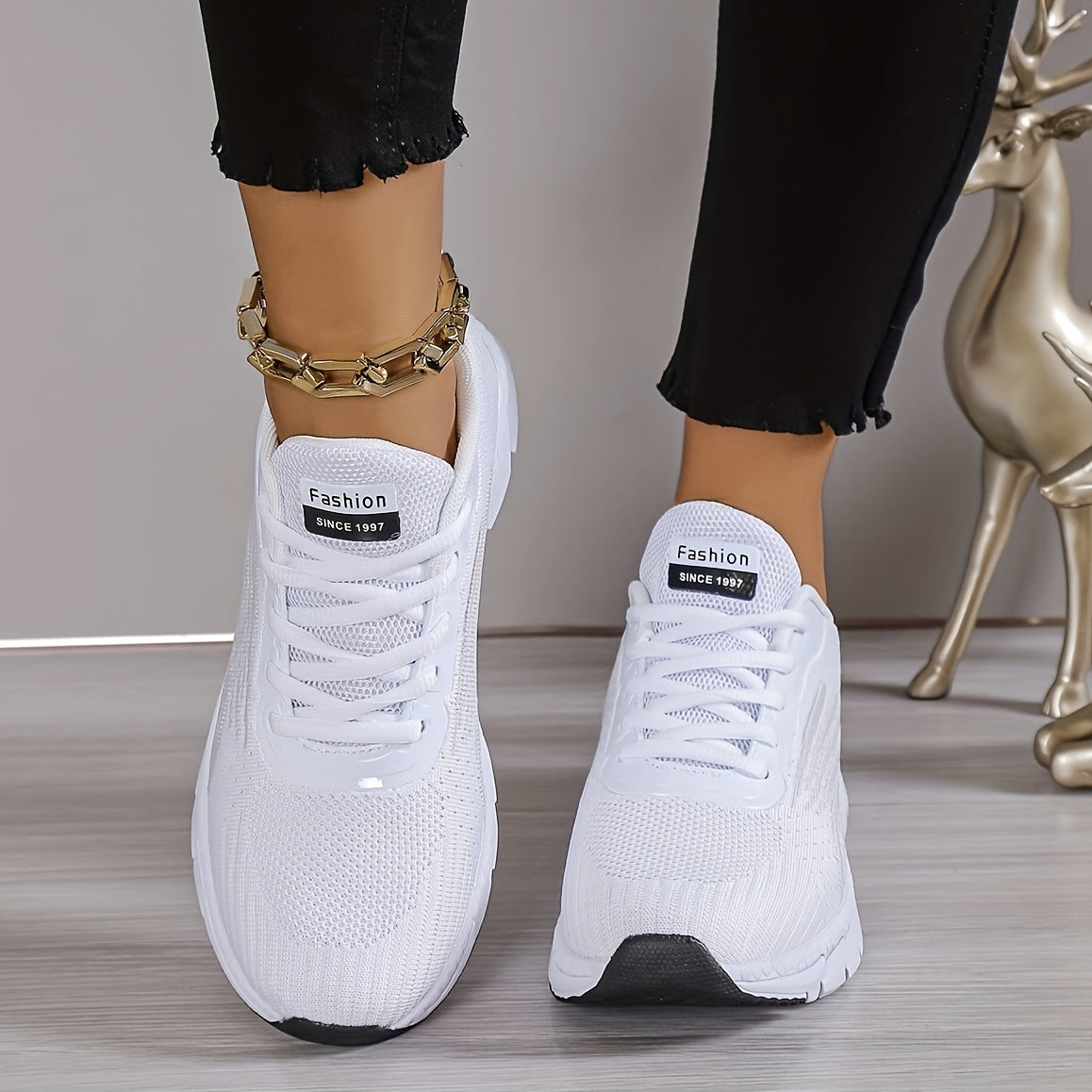 Women's Casual Mesh Breathable Running Shoes, Lightweight Soft Soled Outdoor Travel Sneakers