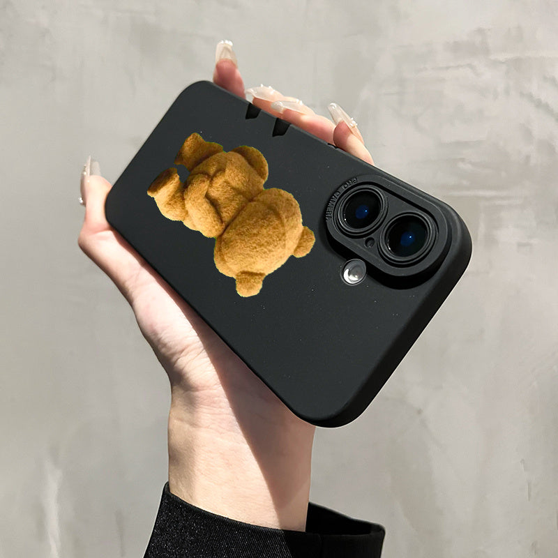 for iPhone 16 15 14 13 12 11 Pro Max XS XR SE Hot-selling silicone shockproof Brown Bear Cub Pattern Phone Case 2024 New Christmas Trend Mobile Phone Case TH1
