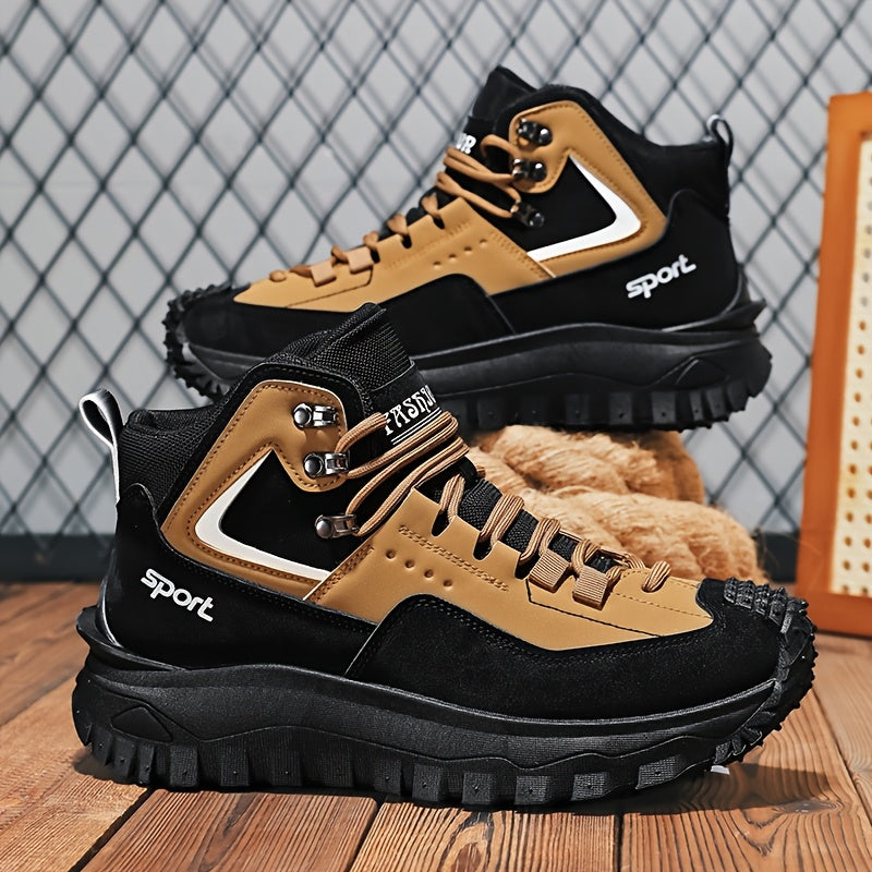 Men's Outdoor Hiking Boots - Breathable PU Upper, Thick Sole, Excellent Traction, Ideal for Mountain Climbing and Trekking | Military Boots | Camping Gear