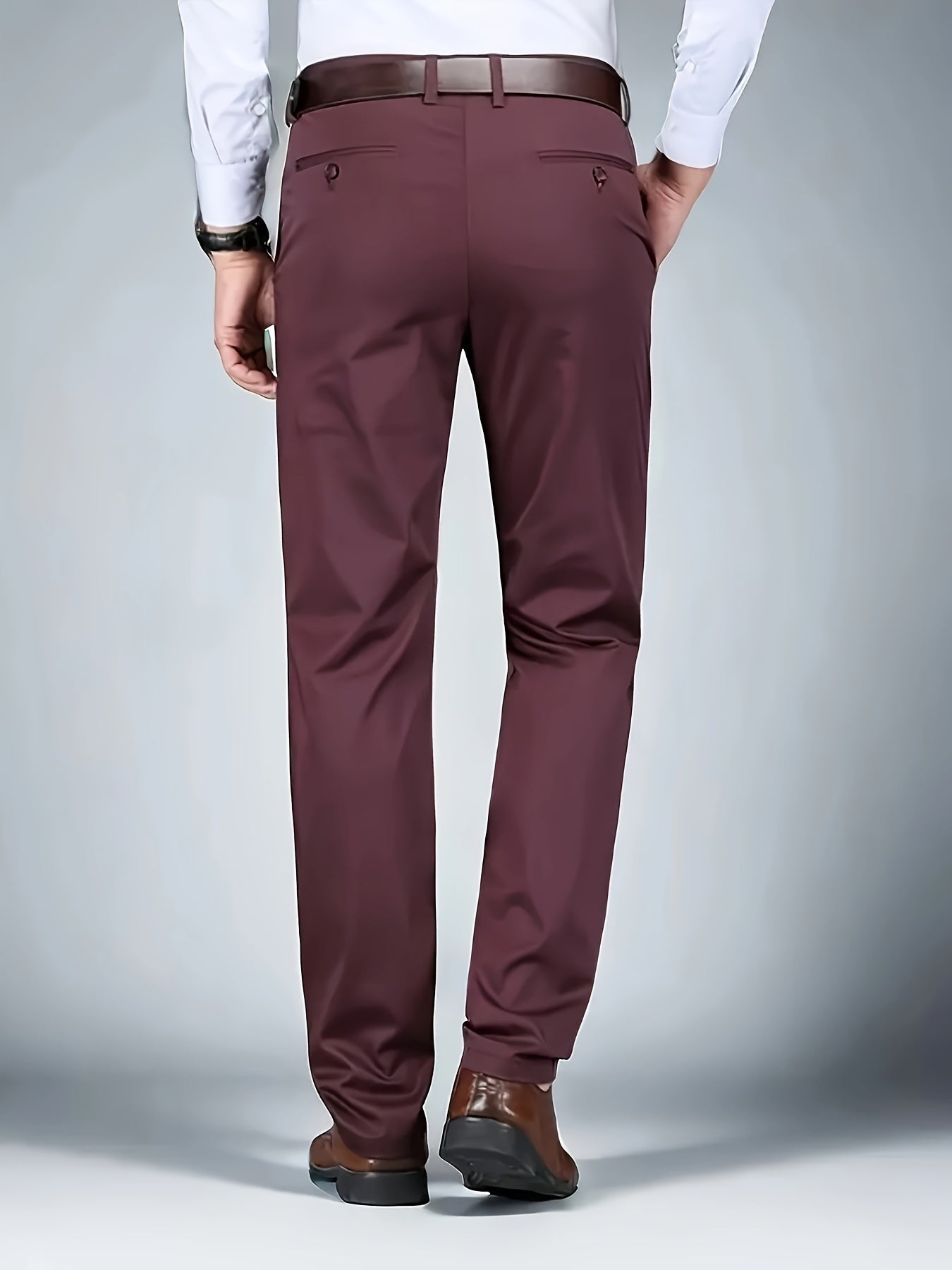 New Casual Formal Pants for Men in Four Seasons, Featuring a Business Style with Trendy Long Trousers. Fashionable And Versatile Men'S Elastic Dress Pants with a Comfortable Classic Design for Casual Wear.