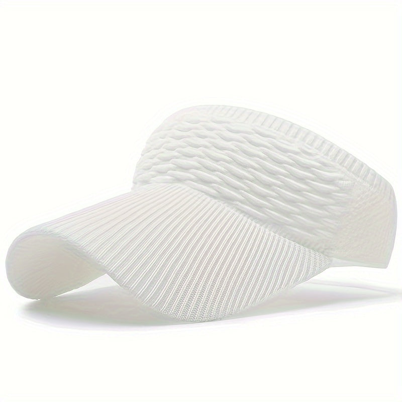 Casual Elastic Knitted Cap, Breathable Women's Empty Top Sunshade Hat For Outdoor Sports And Sun Protection