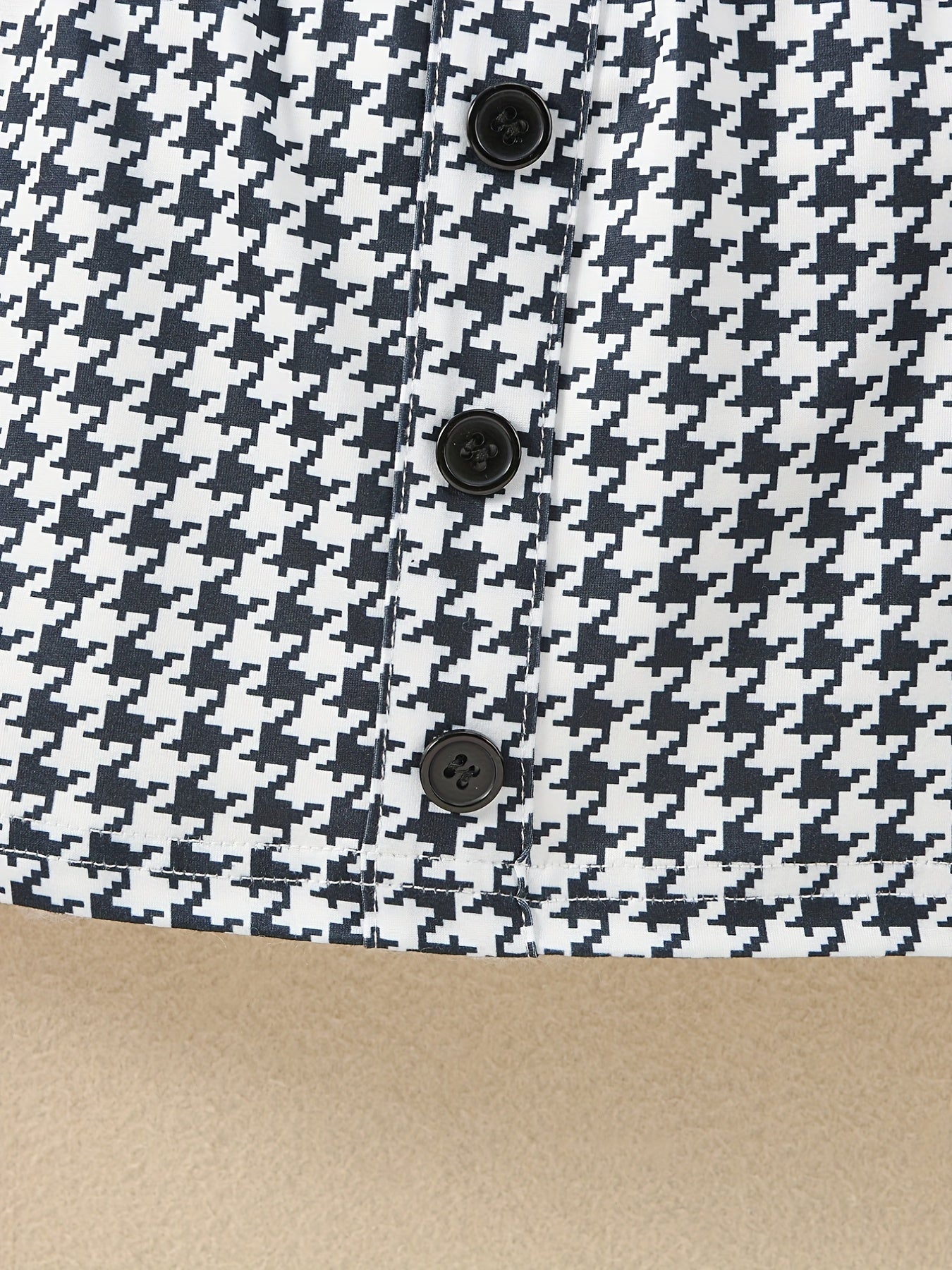 Youngsters Girls Ruffle Tee & Houndstooth պրինտ կիսաշրջազգեստ և գլխարկ