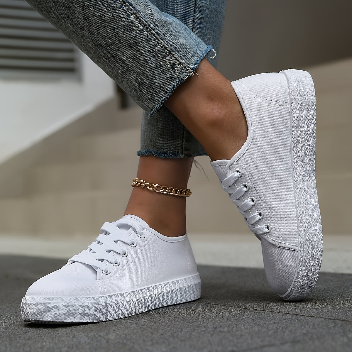 Four Seasons Casual Sneakers, Women'S Height Increase Breathable White Shoes, Casual Sports Board Shoes, Thick Sole Increase Height Sports White Shoes