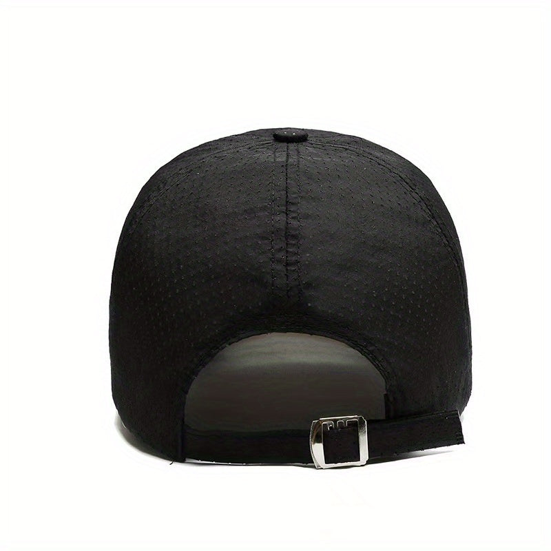 1pc Breathable Quick-Dry Mesh Baseball Cap for Men & Women - Adjustable Snapback, Lightweight Sun Hat for Outdoor Sports, Golf, Tennis, Running, Hiking, Camping - Black, Navy Blue, Dark Gray, Light Gray, Olive Green, Adjustab