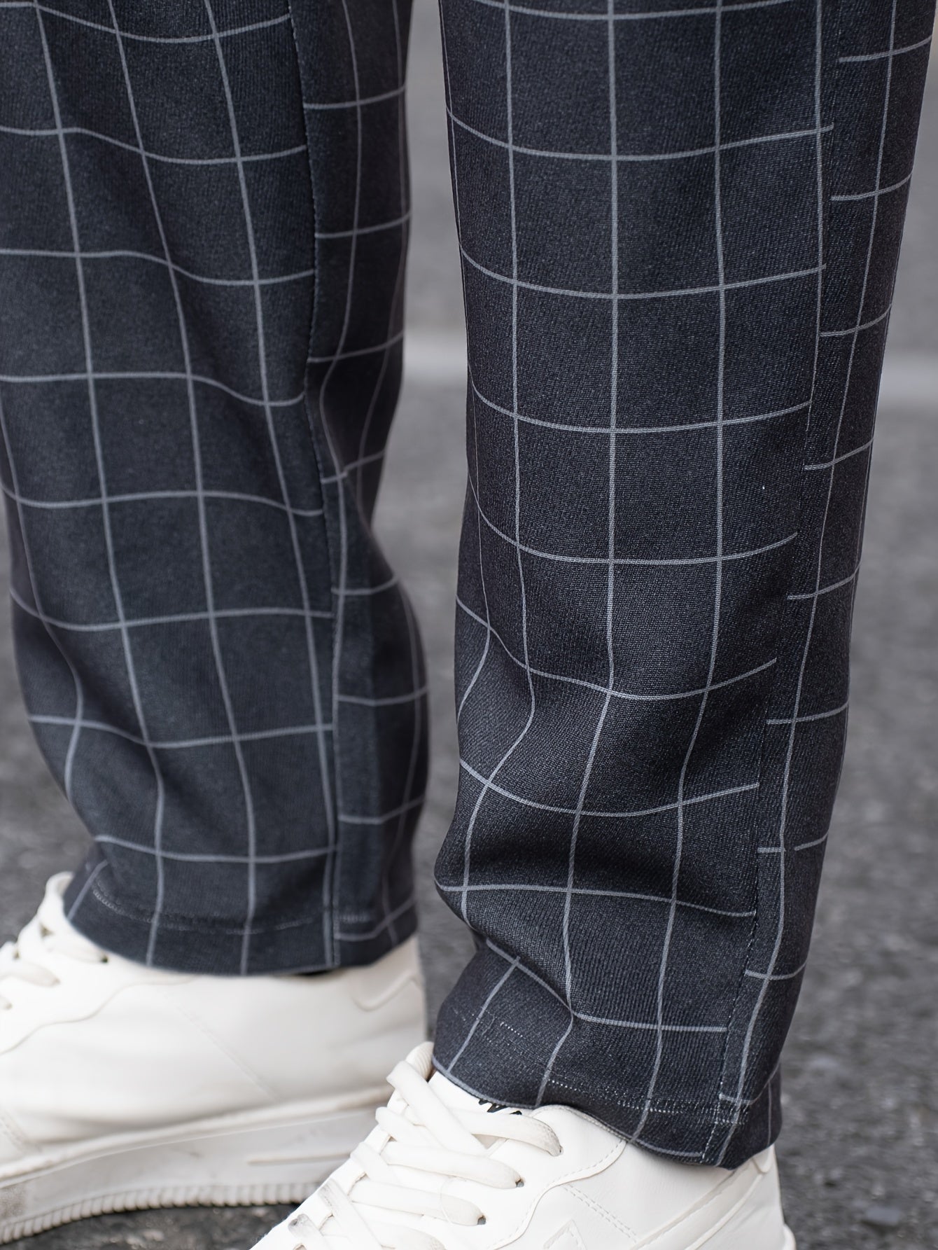 Men's Suit Pants With Plaid Design, Regular Fit And Cuffed Casual Bottoms For Business And Formal Occasions, Suitable For All Seasons