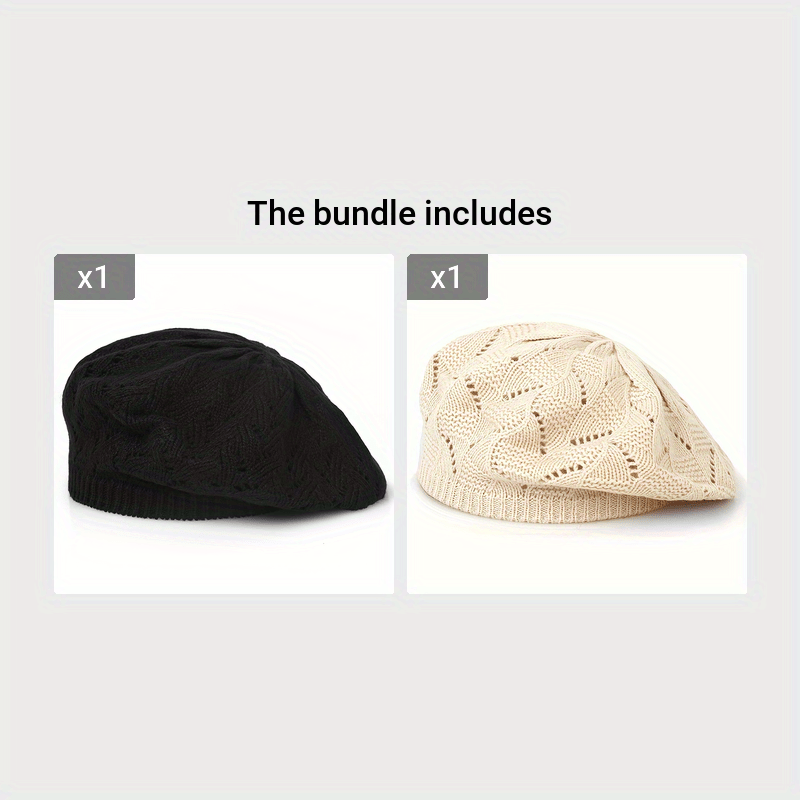 Hollow Out Breathable Beret Hats Casual Solid Color Painter Cap Elastic Berets For Women daily use