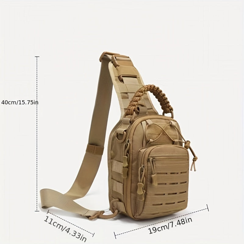 Versatile EDC Crossbody Bag - Lightweight, Multi-Pocket Travel Chest Pack with Zip Closure for Outdoor Adventures
