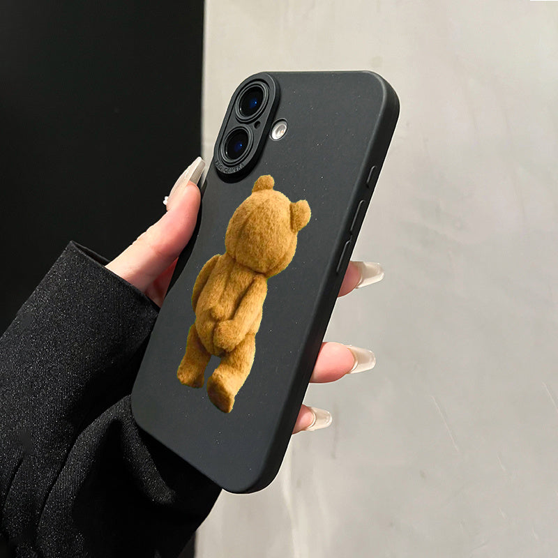 for iPhone 16 15 14 13 12 11 Pro Max XS XR SE Hot-selling silicone shockproof Brown Bear Cub Pattern Phone Case 2024 New Christmas Trend Mobile Phone Case TH1