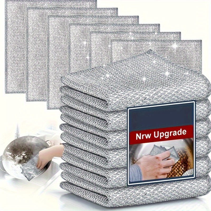 20/10/5 Pack Ultra-Fine Mesh Non-Stick Oil-Free Cleaning Cloths, Reusable & Highly Absorbent, Gentle on Surfaces, Space-Themed Knit Fabric, Solid Color, Hand Wash, for Kitchen Stove, Sink, Pots, Range Hood - Modern Christmas