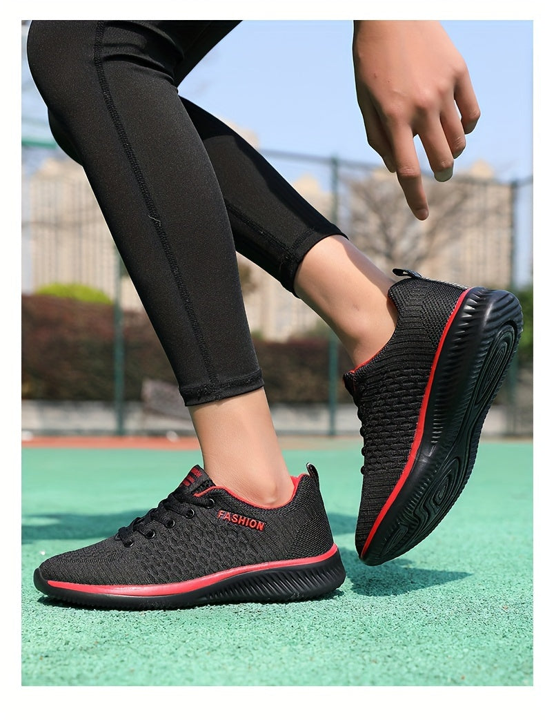 Women's Lightweight Lace-Up Casual Sneakers, Breathable Soft Sole Platform Lace Up Walking Shoes, Comfortable Fashion Footwear plus size