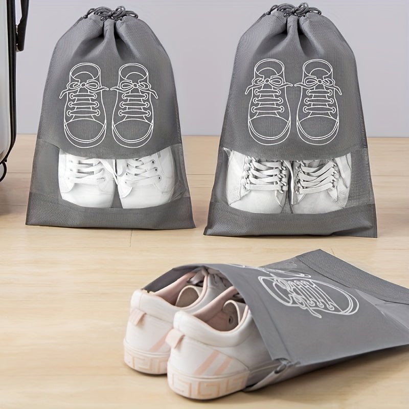 1pc Travel Shoe Storage Bag, Durable Non-woven Fabric, Drawstring Closure, Anti Yellowing, Moisture-proof, Perfect For Travel And Cushioning - Keep Shoes Free From Dust