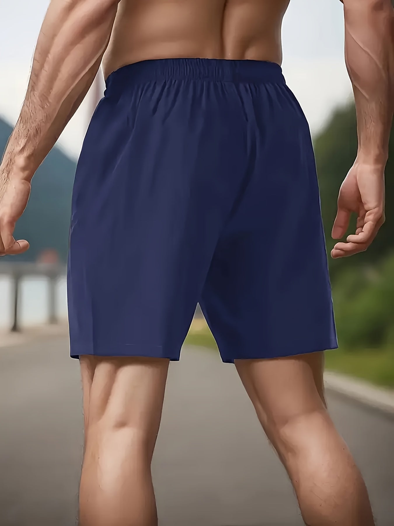 Stylish Men'S Graphic Print Shorts - Elastic Waist, Zipper Pockets, Breathable Fabric, Active Fit, Summer Essentials, Comfortable Drawstring Design