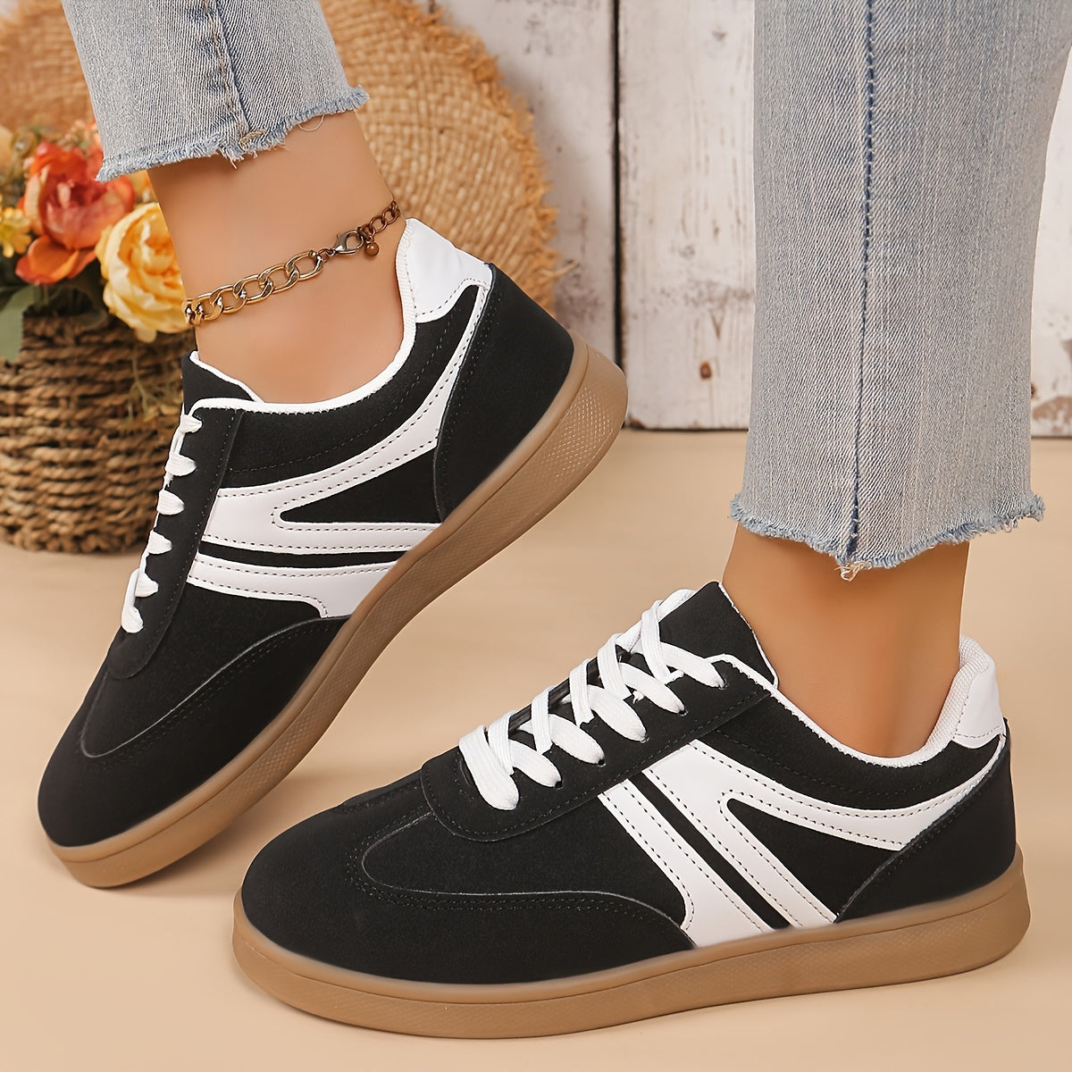 Women's Breathable Knit Sneakers - Lightweight, Comfortable Lace-Up Low Tops in Solid Colors for Summer Walking & Jogging